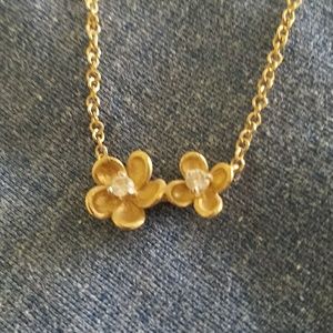 Gabriel&Co 14KT Yelw Gold Diamond Flower Necklace